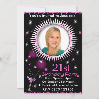 Invitation photo de la fête du 21e anniversaire de