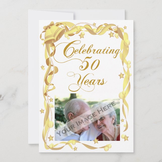 Invitation photo de la fête du 50e anniversaire (Devant)