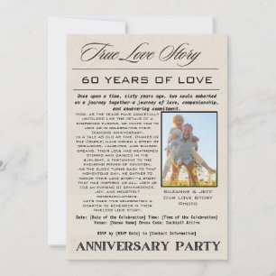 Invitation Photo de la fête du 60e anniversaire de True Love