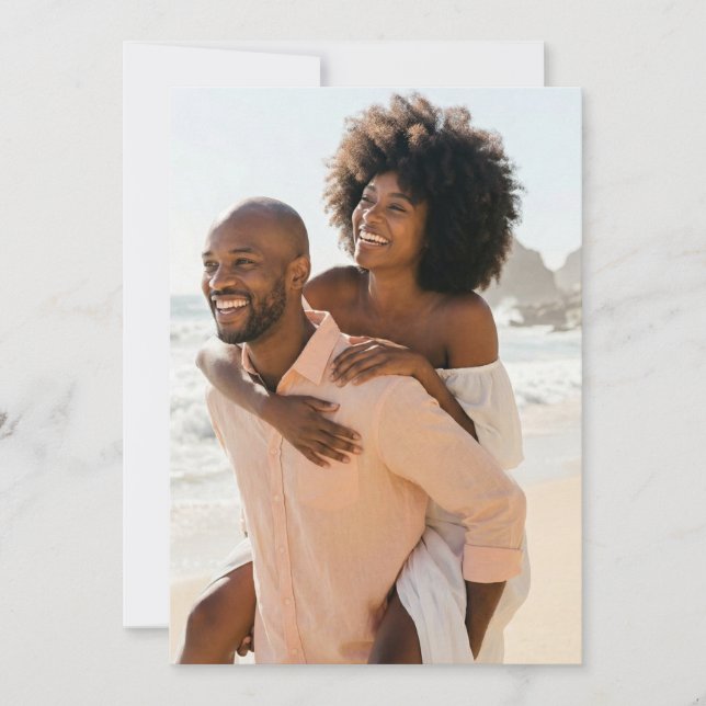 Invitation Photo de la joyeuse plage de pêche (Devant)