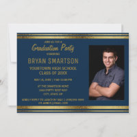 Invitation photo de la partie Blue and Gold de la 