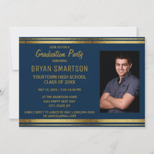 Invitation photo de la partie Blue and Gold de la