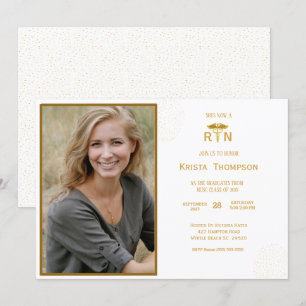 Invitation Photo de la partie de graduation de la RN Gold bla