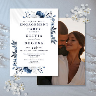 Invitation Photo de la partie d'engagement de la Marine Blue 