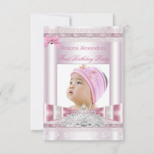 Invitation Photo de la petite princesse fille premier anniver