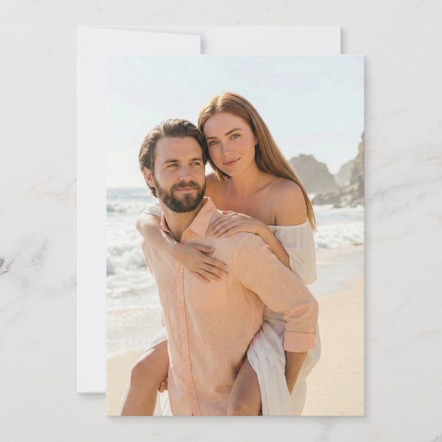 Invitation Photo de la plage de Peach joyeuse (Devant)