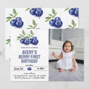 Invitation Photo de la première année de la première fille au