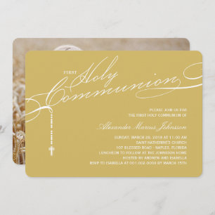 Invitation Photo de la première sainte communion du Rosaire m