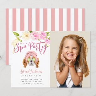Invitation Photo de l'Anniversaire de enfant du parti spa