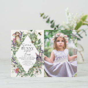 Invitation Photo de l'Anniversaire de enfant Rhombus de Bunny