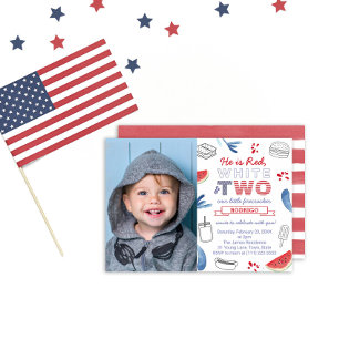 Invitation Photo de l'anniversaire des 2 ans de Little Firecr