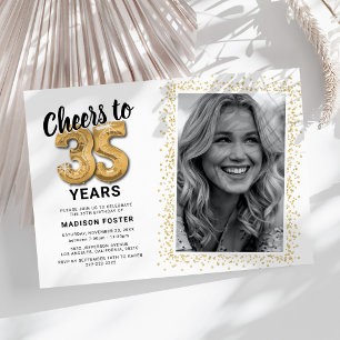 Invitation Photo de l'anniversaire des 35 ans de Cheers to Th