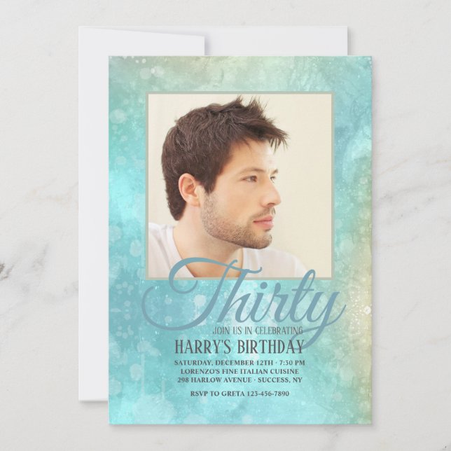 Invitation photo de l'aquarelle Abstraite (Devant)