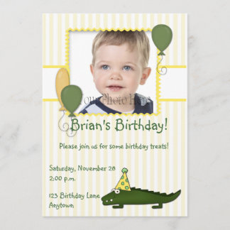 Invitation photo de l'enfant d'Alligator