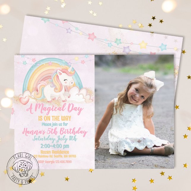 Invitation photo de licorne de jour magique (Créateur téléchargé)