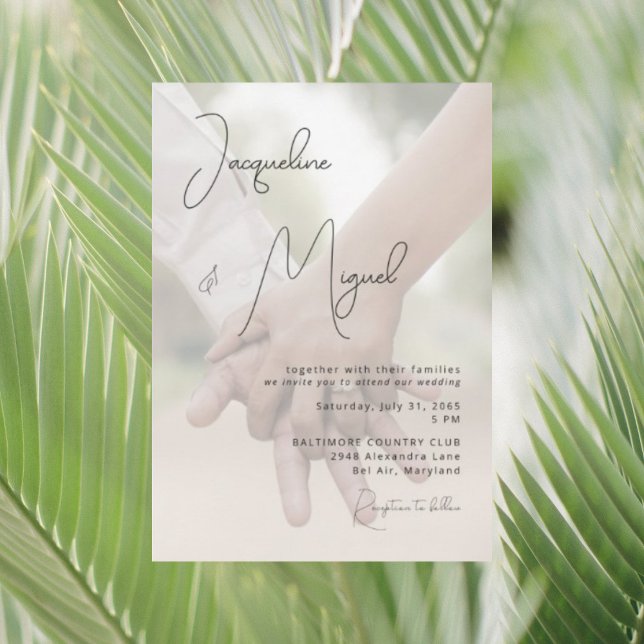 Invitation Photo de main de mariage sans parents (Créateur téléchargé)