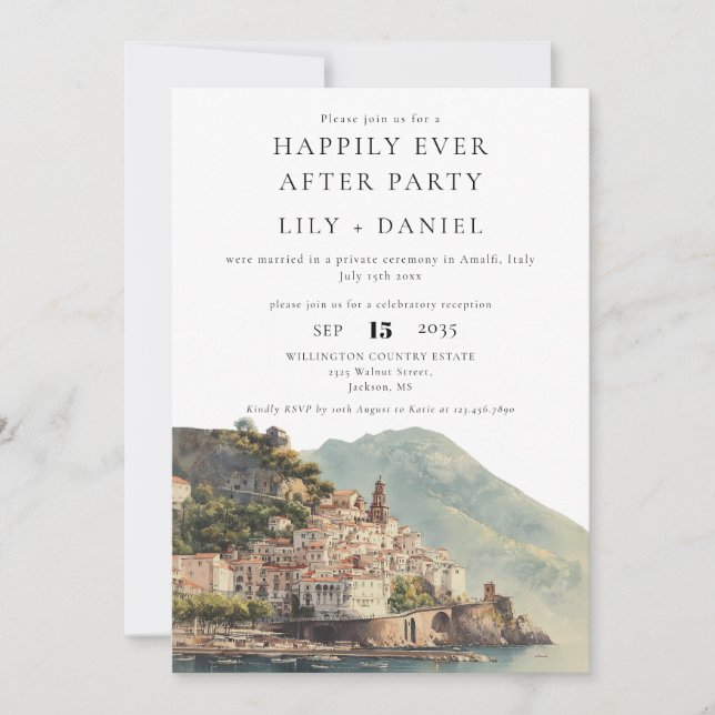 Invitation Photo de mariage à Amalfi pour un bonheur éternel (Devant)