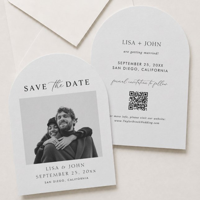 Invitation Photo de mariage à conserver pour la date courbée  (Créateur téléchargé)