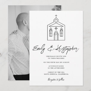 Invitation Photo de mariage à la chapelle