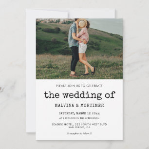 Invitation Photo de mariage à la machine à écrire vintage