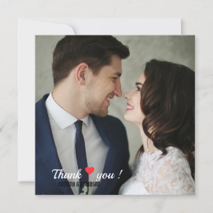 Invitation Photo de mariage au cœur de l'amour élégant