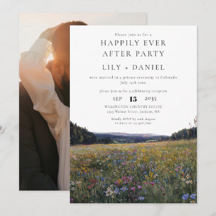 Invitation Photo de mariage aux fleurs sauvages de conte de f