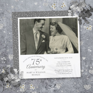 Invitation Photo de mariage avec confettis en forme de cœur p