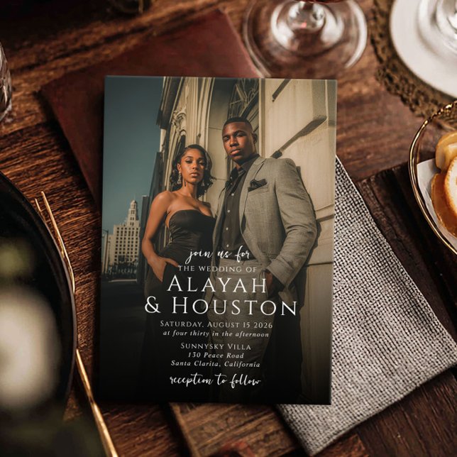 Invitation Photo de mariage avec superposition élégante moder (Créateur téléchargé)