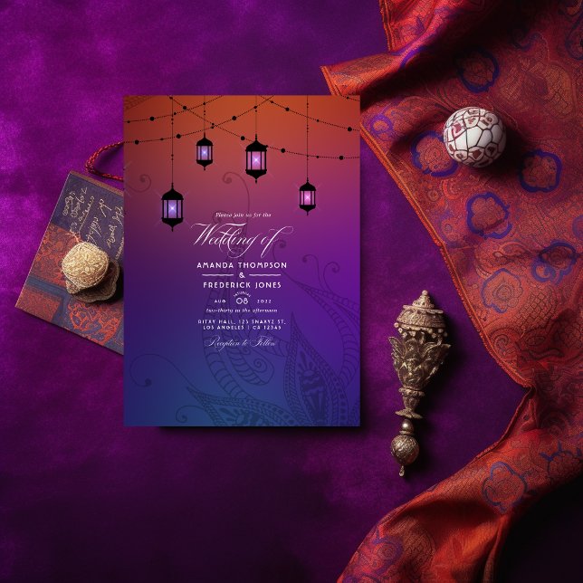 Invitation Photo de mariage Bollywood arabe (Créateur téléchargé)