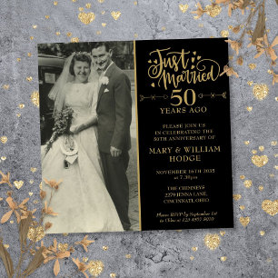 Invitation Photo de mariage carré pour les 50 ans de mariage