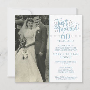 Invitation Photo de mariage carré pour les 60 ans de mariage