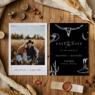 Invitation Photo de mariage country cowboy rustique de l'Oues