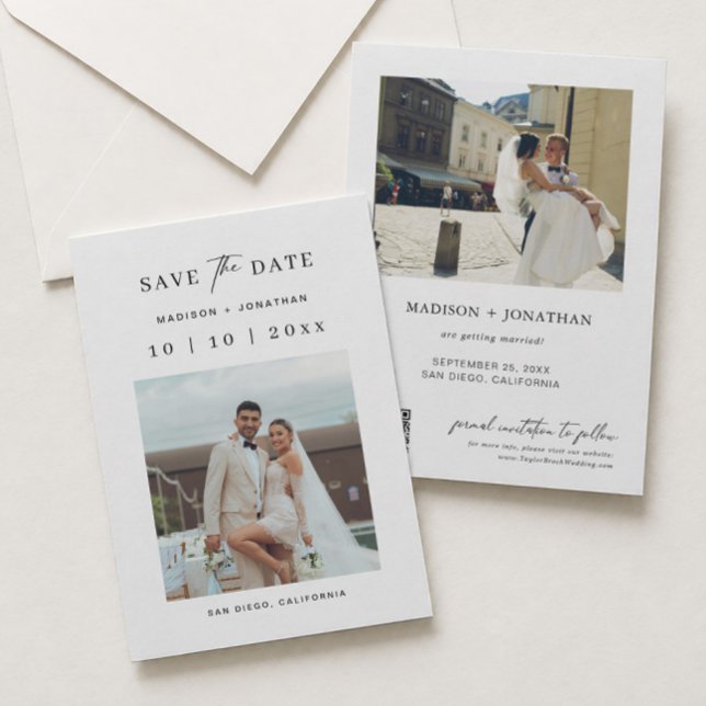 Invitation Photo de mariage, date à retenir  (Créateur téléchargé)