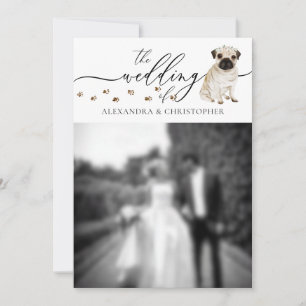 Invitation Photo de mariage de chiot de chien Pug