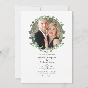Invitation Photo de mariage de verdure de forêt boisée