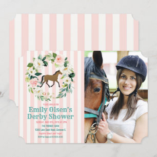 Invitation photo de mariage Derby Fleurale de Chev