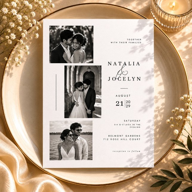 Invitation Photo de mariage éditorial (Créateur téléchargé)