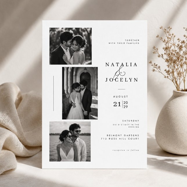 Invitation Photo de mariage éditorial (Créateur téléchargé)