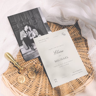 Invitation Photo de mariage éditorial minimaliste