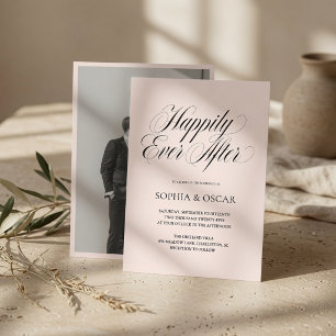 Invitation Photo de mariage élégant pour vivre heureusement a