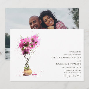 Invitation Photo de mariage estival en destination de vacance