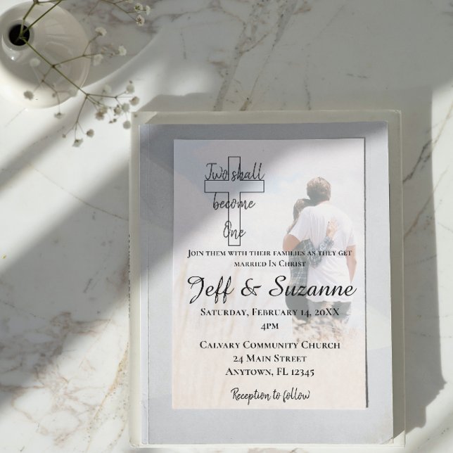 Invitation Photo de mariage moderne pour couple qui devient u (Créateur téléchargé)