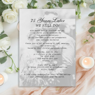 Invitation Photo de mariage pour le 75e anniversaire Élégant