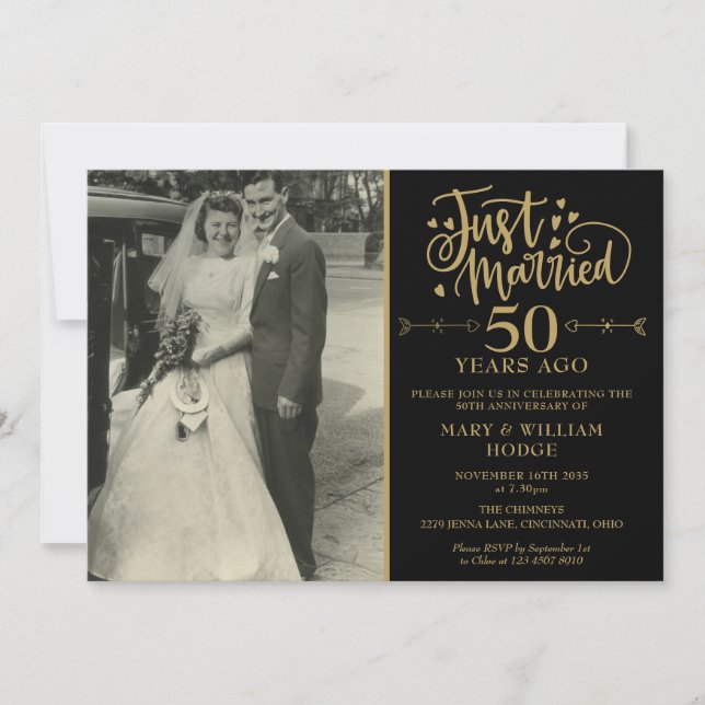 Invitation Photo de mariage pour les 50 ans de mariage (Devant)