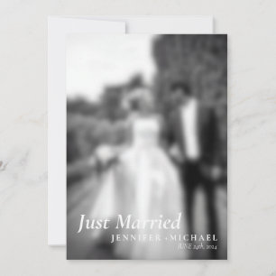 Invitation Photo de mariage simple élégant Black Just Married
