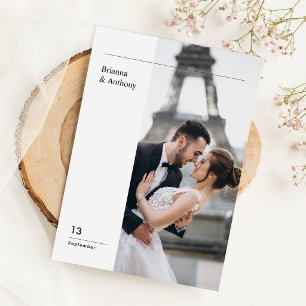 Invitation Photo de mariage simple et minimaliste de destinat