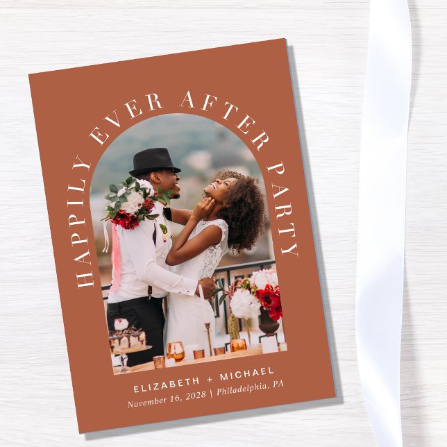 Invitation Photo de mariage sous une arche pour une réception (Créateur téléchargé)