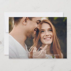 Invitation photo de mariage téléchargeable merci terracotta 