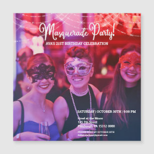 Invitation photo de Masquerade 21e anniversaire