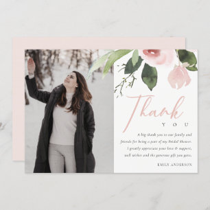 INVITATION PHOTO DE MERCI ROSE ROSE DOUX